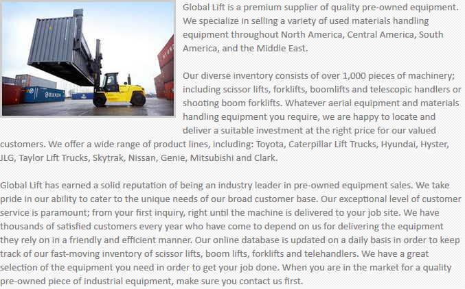 Global Lift Equipment Utah
